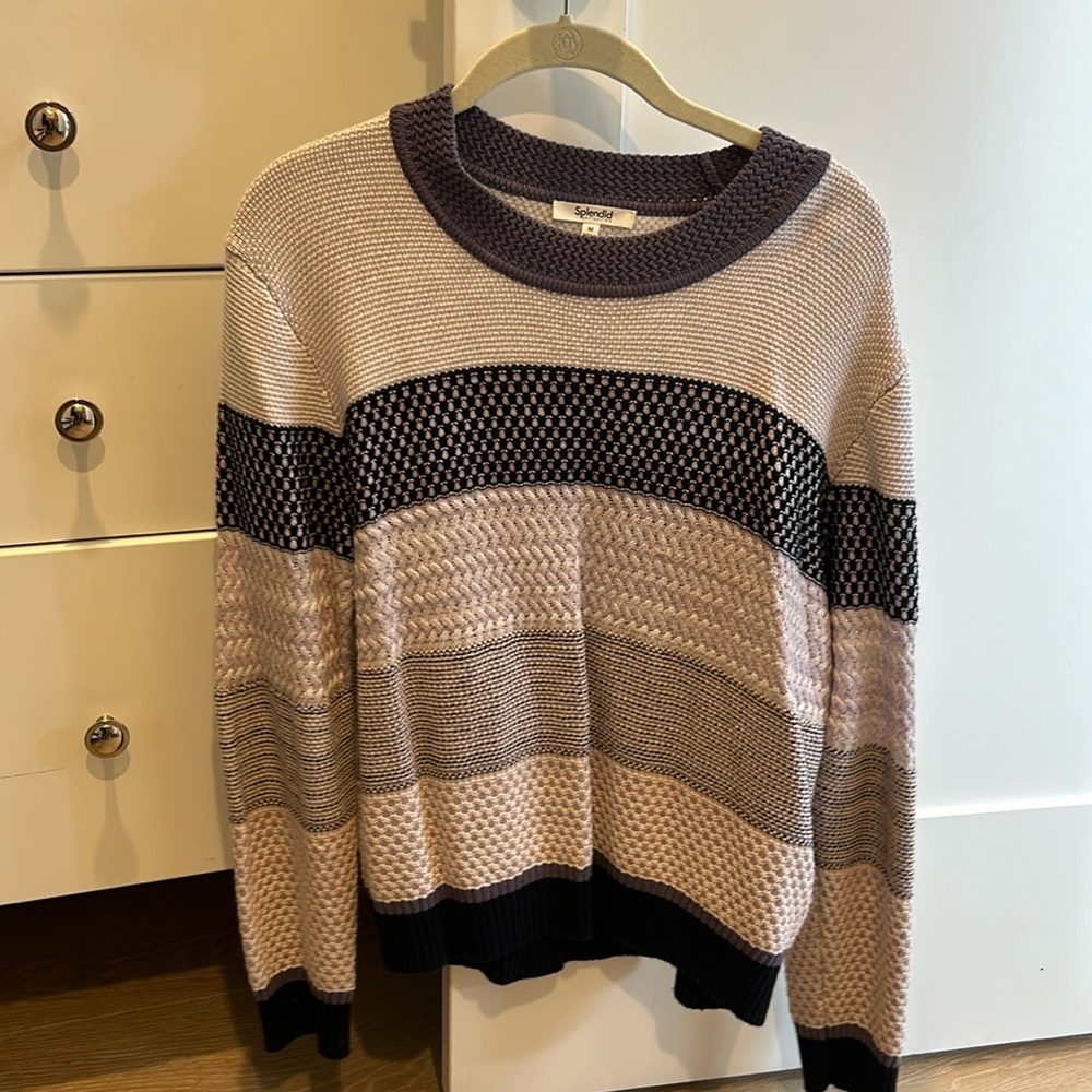 Splendid Purple Tilly Cashmere Sweater
